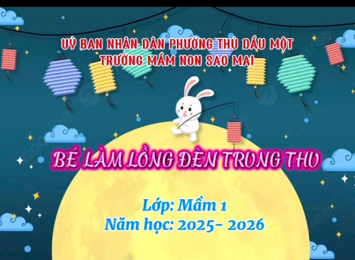 Bé làm lồng đèn trung thu Lớp Mầm 1