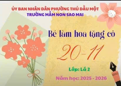 Bé làm hoa tặng cô 20/11 (Lá 2)